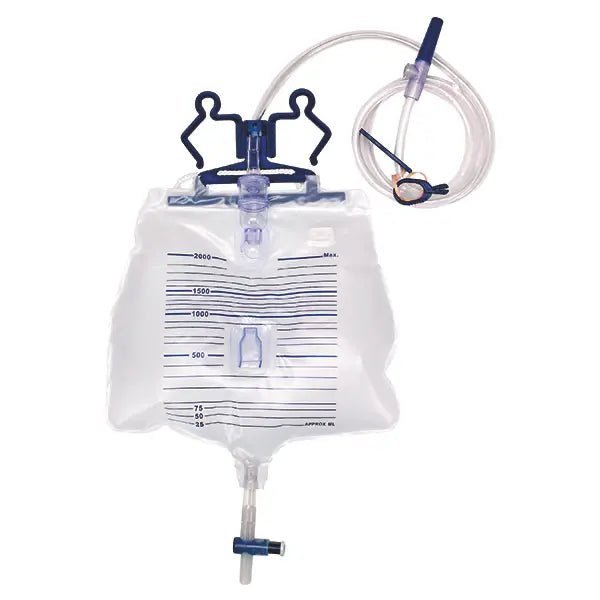 Urinbeutelsystem 2 Liter steril - 120 cm Schlauch. inkl. 1 Paar steriler Handschuhe - DCT Katheter